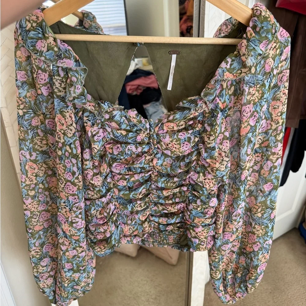 Free People Mabel Ruched Long Sleeve Top